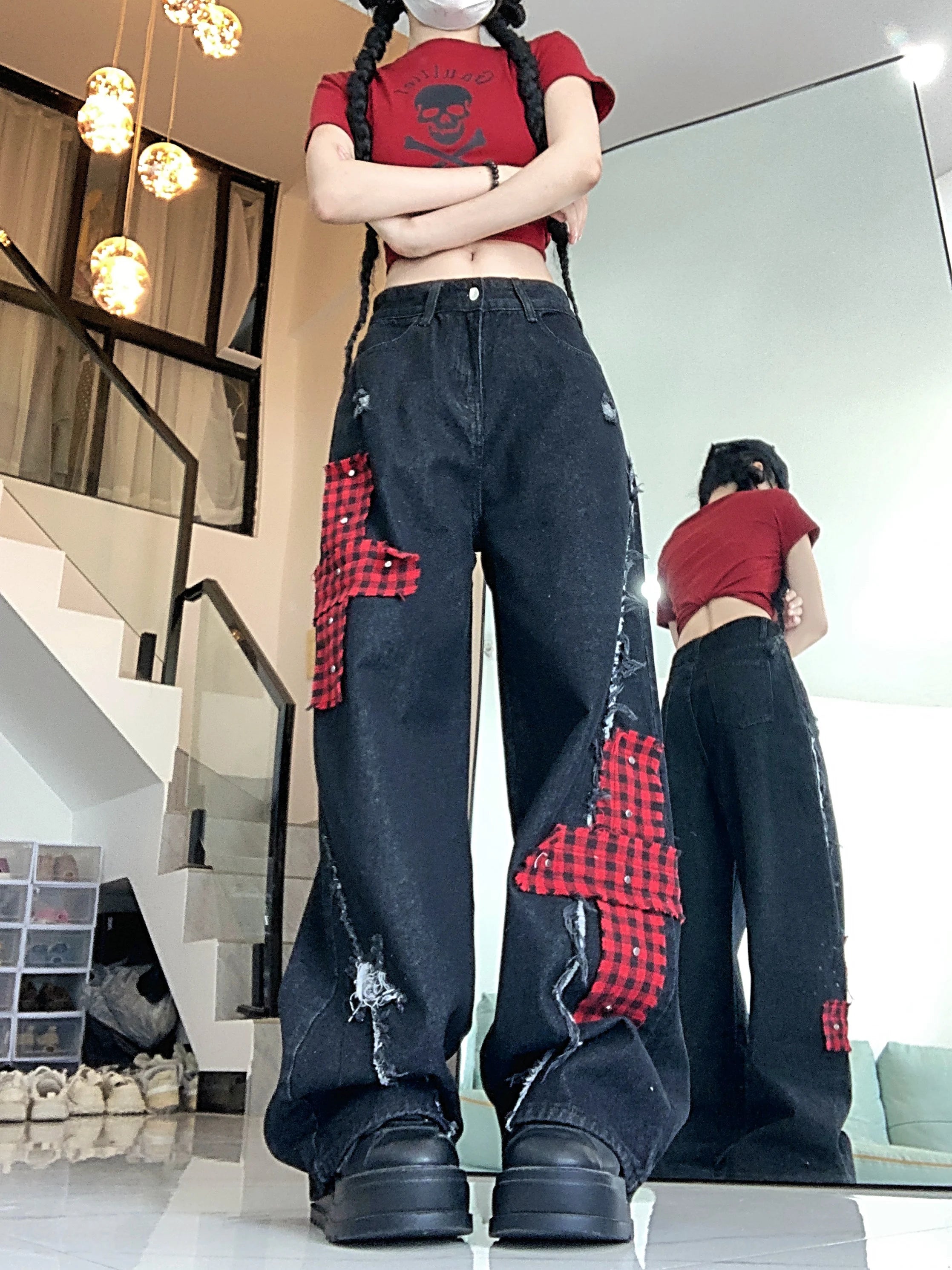 Punk Wide-Leg Jeans